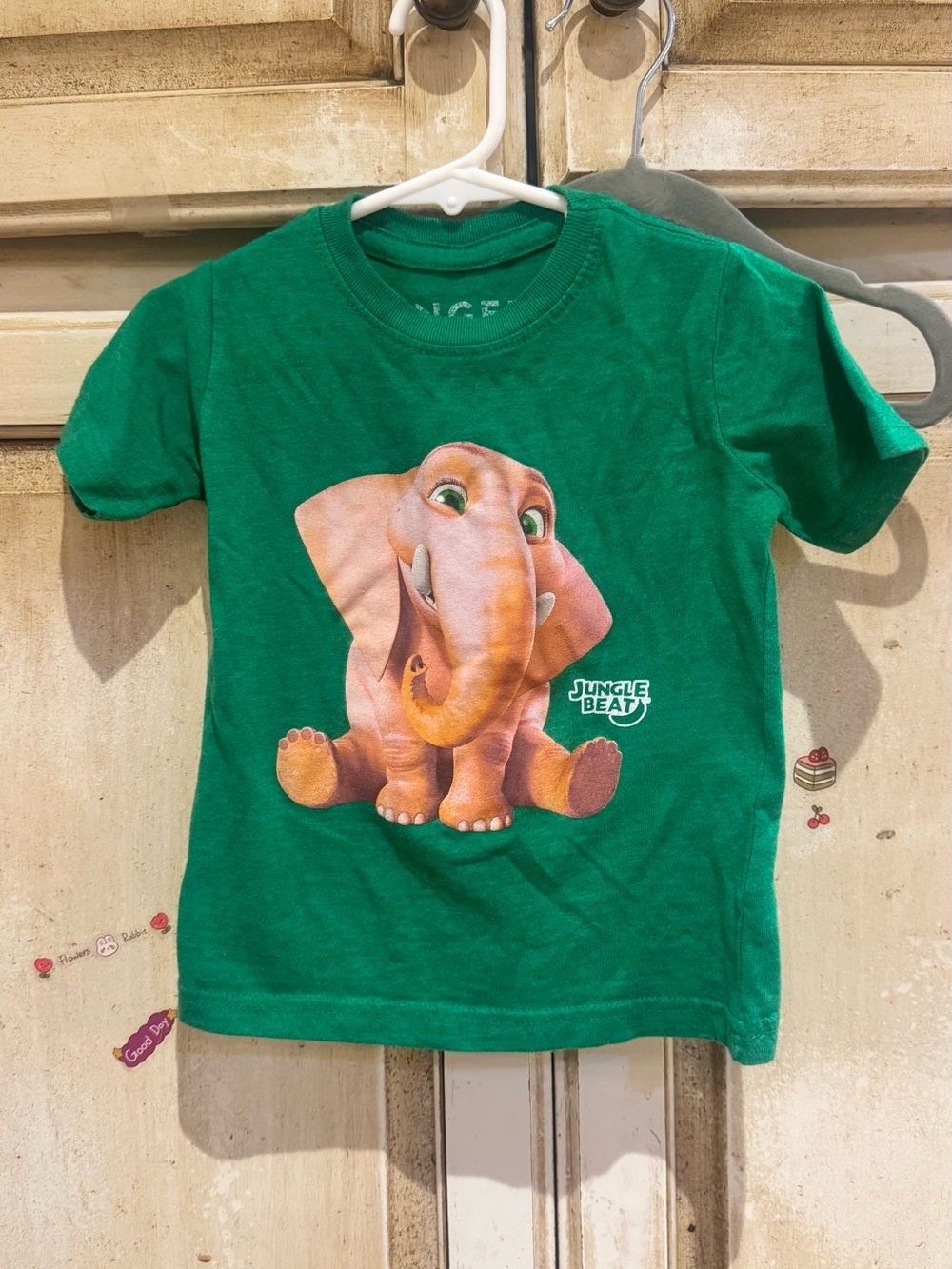 Kids Green Elephant Graphic Tee